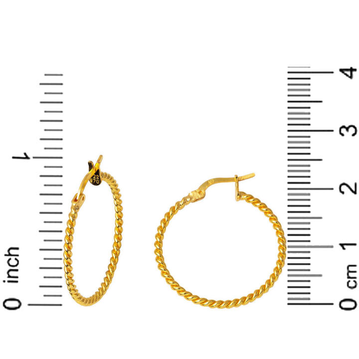 22 Ayar 2,5 cm. Burma Halka Altın Küpe - 5